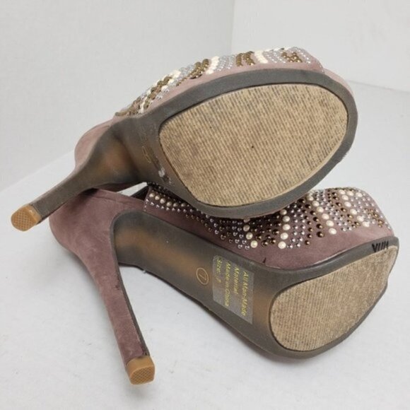 Kiss & Tell Open Toe Beeded Slingback Heels Sz 7 - Picture 7 of 9